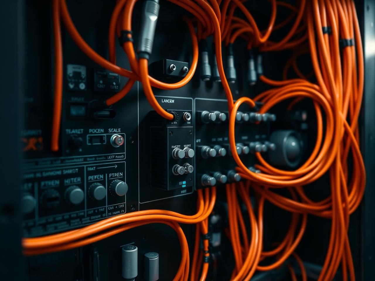 Painel elétrico industrial com cabeamento profissional